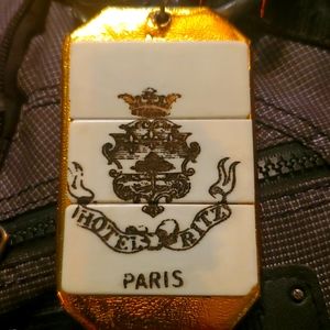 Hotel Ritz Paris deeply engraved  in 3 ivory panels mounted to steel / magnetic